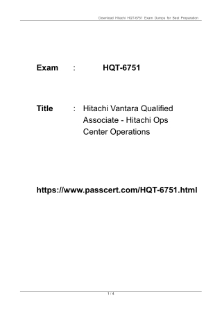 Hitachi Ops Center Operations HQT-6751 Dumps