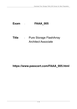 FAAA_005 Pure Storage FlashArray Architect Associate Dumps