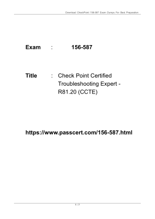Check Point CCTE R81.20 156-587 Dumps