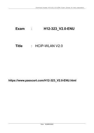 H12-323_V2.0-ENU HCIP-WLAN V2.0 Exam Dumps