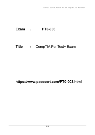 PT0-003 CompTIA PenTest  Exam Dumps 2025