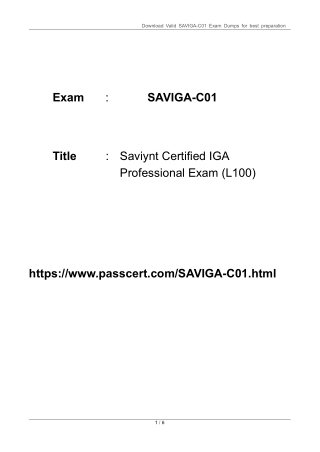SAVIGA-C01 Saviynt Certified IGA Professional Exam Dumps