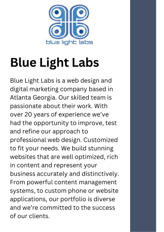 Blue Light Labs to Enhance Digital Marketing Solutions with Additional Packages Beyond Current Integrated Offerings