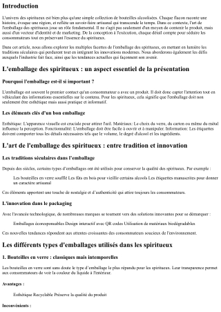 L'art de l'emballage des spiritueux : entre tradition et innovation