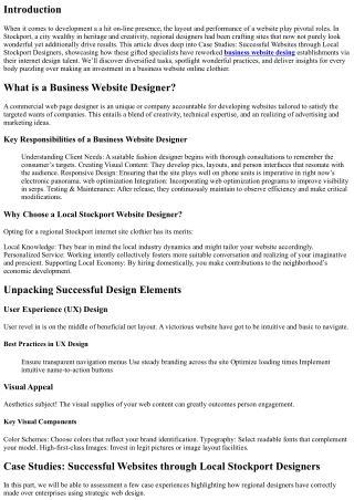 Case Studies: Successful Websites by using Local Stockport Designers