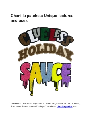 Custom Patches - Premium Chenille Patches for Varsity Jackets & More