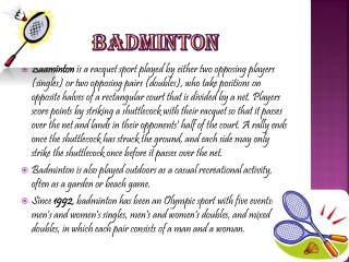 The Game Badminton