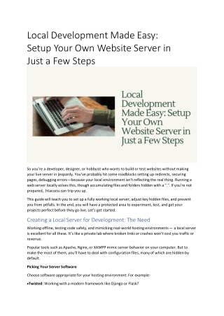 Local Development Made Easy: Setup Your Own Website Server in Just a Few Steps
