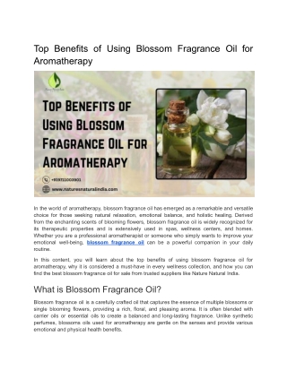 Top Benefits of Using Blossom Fragrance Oil for Aromatherapy (1)