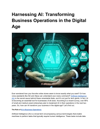 Harnessing AI_ Transforming Business Operations in the Digital Age