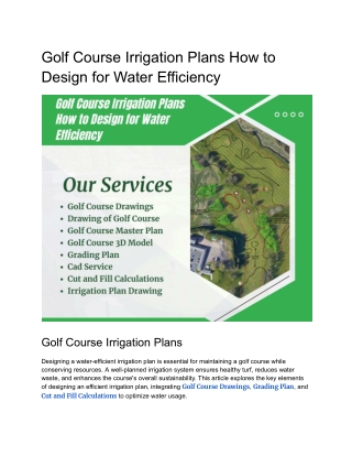 Golf Course Irrigation Plans_ How to Design for Water Efficiency __off-site Kriti