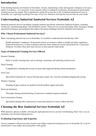 The Ultimate Guide to Industrial Janitorial Services in Scottsdale AZ