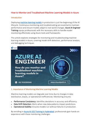 Azure AI Course in Hyderabad | Best AI 102 Certification