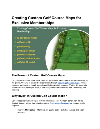 Creating Custom Golf Course Maps for Exclusive Memberships