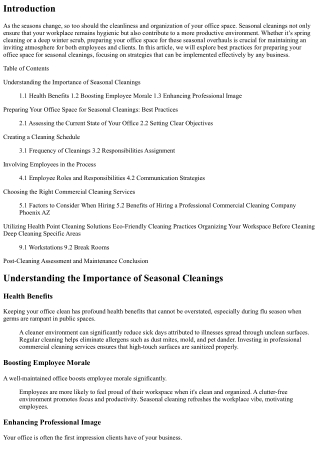 Preparing Your Office Space for Seasonal Cleanings: Best Practices