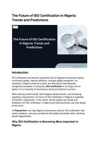 The Future of ISO Certification in Nigeria_ Trends and Predictions
