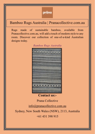 Bamboo Rugs Australia | Pranacollective.com.au