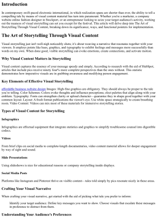 The Art of Storytelling Through Visual Content