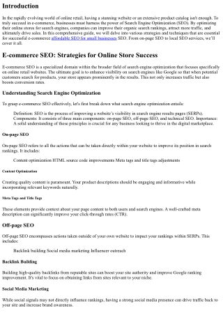 E-commerce SEO: Strategies for Online Store Success