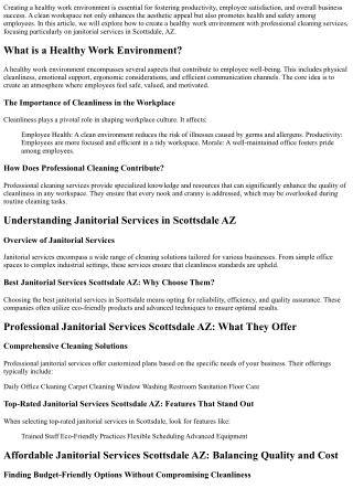 How to Create a Healthy Work Environment with Professional Cleaning