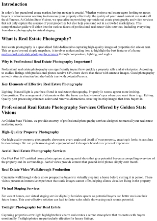 Step Up Your Game with Professional Real Estate Video Services