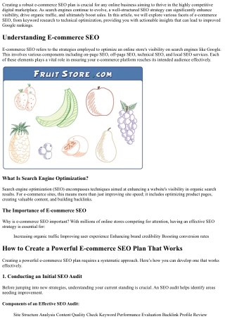 How to Create a Powerful E-commerce SEO Plan That Works