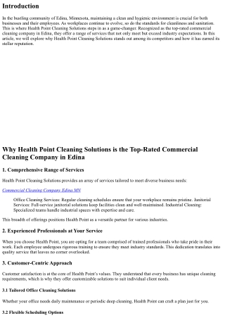 Why Health Point Cleaning Solutions is the Top-Rated Commercial Cleaning Company
