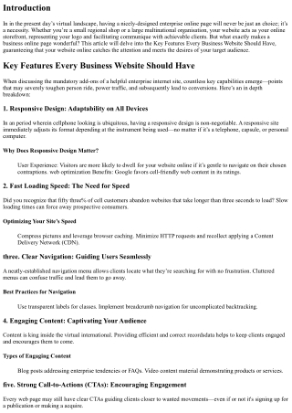 Key Features Every Business Website Should Have