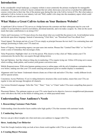 What Makes a Great Call-to-Action on Your Business Website?