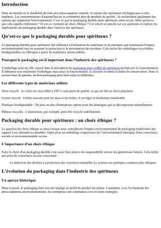 Packaging durable pour spiritueux : un choix éthique ?