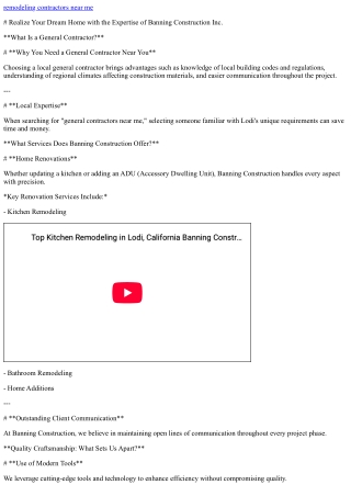 Realize Your Dream Home with the Expertise of Banning Construction Inc.