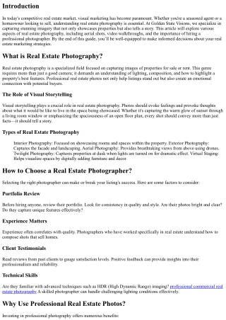 Mastering the Art of Aerial Photography for Real Estate Marketing