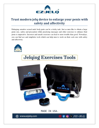 Trust modern jelq device to enlarge your penis with safety and affectivity