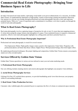 Commercial Real Estate Photography Bringing Your Business Space to Life