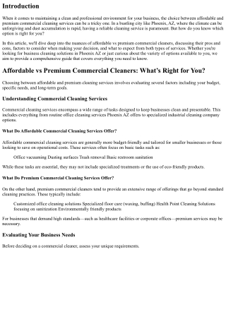 Affordable vs Premium Commercial Cleaners: What’s Right for You?