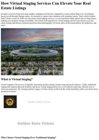 How Virtual Staging Services Can Elevate Your Real Estate Listings