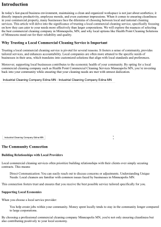 Why Trusting a Local Commercial Cleaning Service is Important
