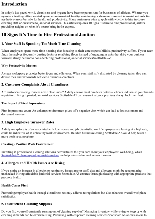10 Signs It’s Time to Hire Professional Janitors