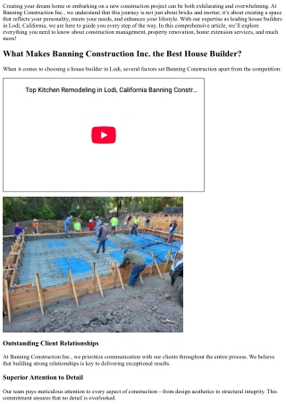 Making Your New Construction Projects Dreams Come True