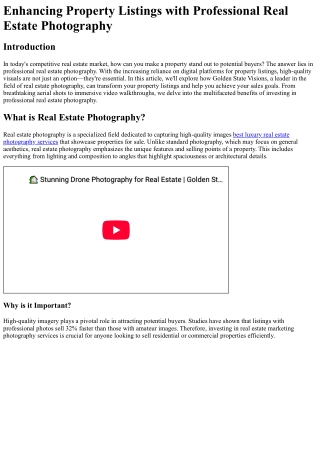 Enhancing Property Listings with Professional Real Estate Photography