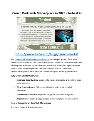 Crown Dark Web Marketplace in 2025 - torbest.io