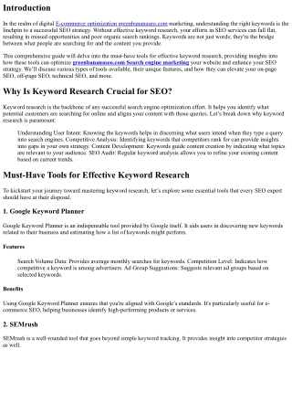 Must-Have Tools for Effective Keyword Research