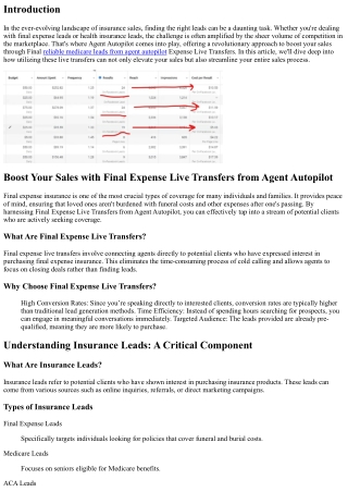 Boost Your Sales with Final Expense Live Transfers from Agent Autopilot