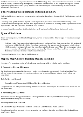 Step-by-Step Guide to Building Quality Backlinks