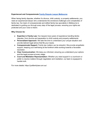 Family Dispute Lawyer Melbourne _ Justfamilylaw