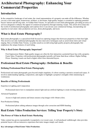 Architectural Photography Enhancing Your Commercial Properties