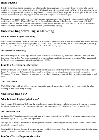 Search Engine Marketing vs. SEO: Which Is Right for You?