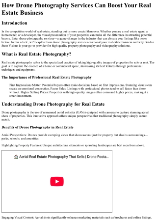 How Drone Photography Services Can Boost Your Real Estate Business
