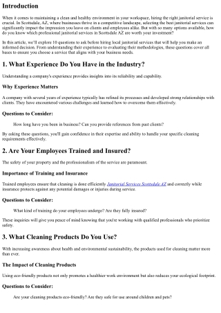 10 Questions to Ask Before Hiring Local Janitorial Services