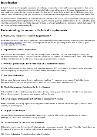 A Complete Guide to Understanding E-commerce Technical Requirements